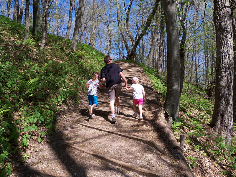 climbing to the top of the empire bluff